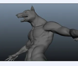 骷狼头人身~无衣服模型