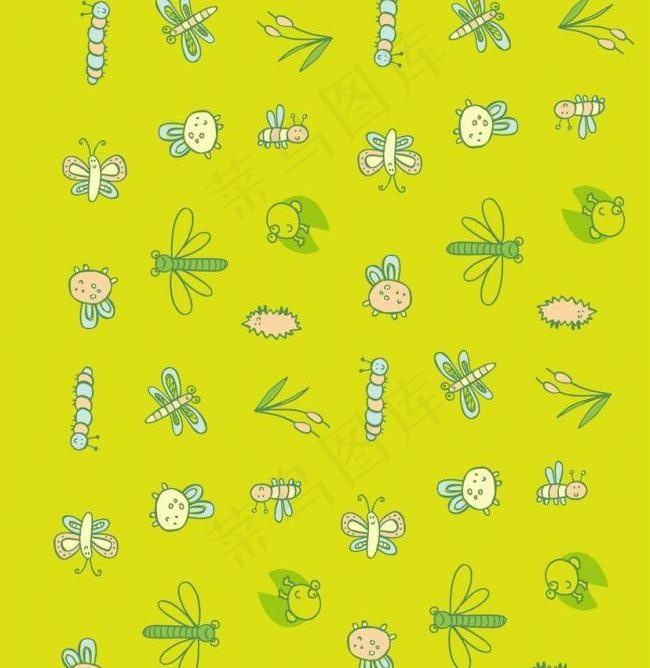 蜻蜓 卡通背景图片