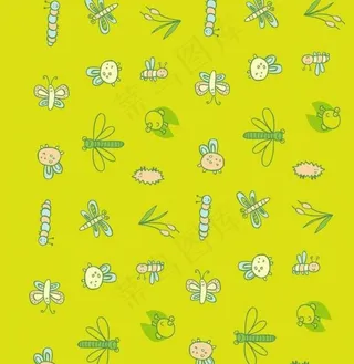 蜻蜓 卡通背景图片