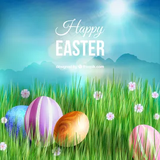 绿草中的复活节蛋