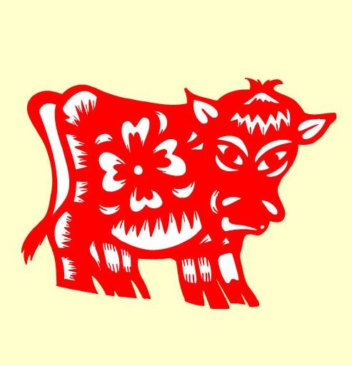2009新春金牛剪纸矢量图24ai矢量模版下载