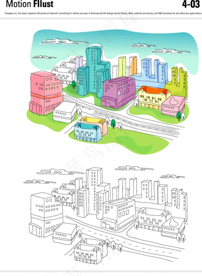 城市矢量插画图片ai矢量模版下载