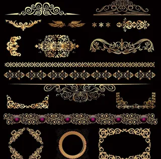 金色欧式花纹 边框图片