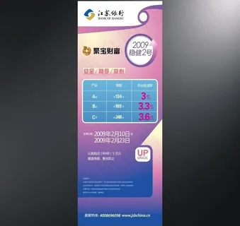 江苏银行聚宝财富x展架图片