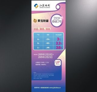 江苏银行聚宝财富x展架图片