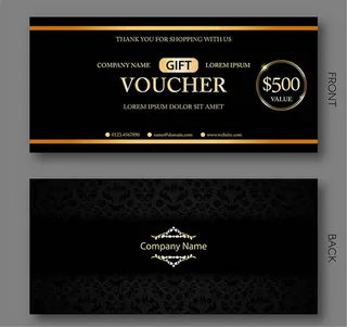 黑色大气优惠券代金券矢量图