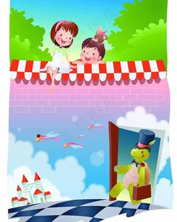 六一儿童童趣城堡树叶图片