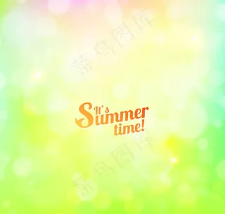 夏日时光绿色背景矢量素材