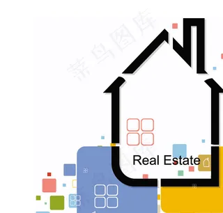 创意各色小屋方块