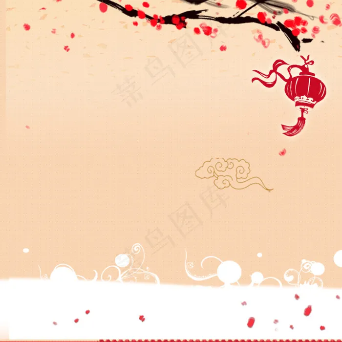 中国风新年背景psd模版下载