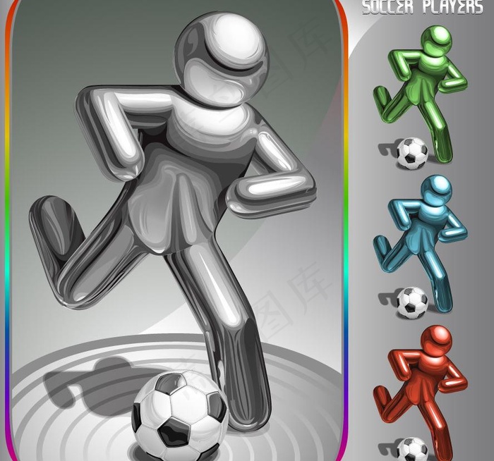 3d足球运动员背景图片eps,ai矢量模版下载