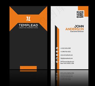 时尚竖版名片设计