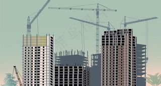 城市建筑工地剪影图片
