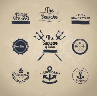 复古航海矢量标志