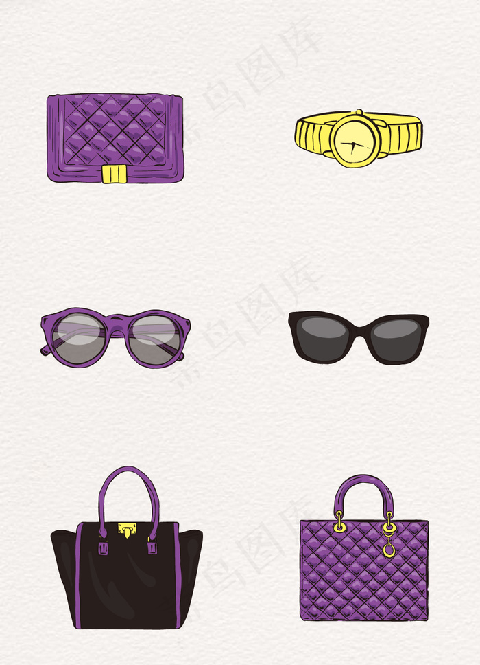 6款女性配饰矢量素材