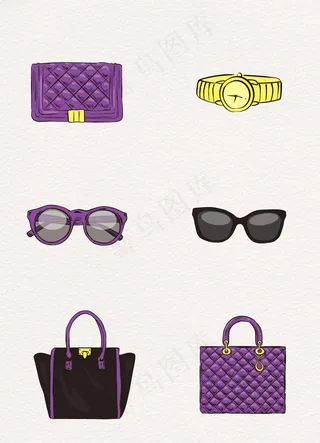 6款女性配饰矢量素材