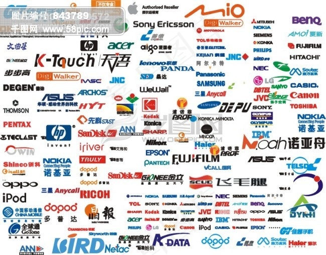 手机标志电器标志集锦大全cdr矢量模版下载