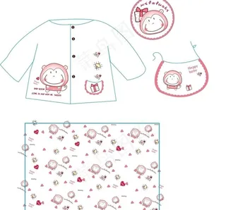 卡通花边动物图片