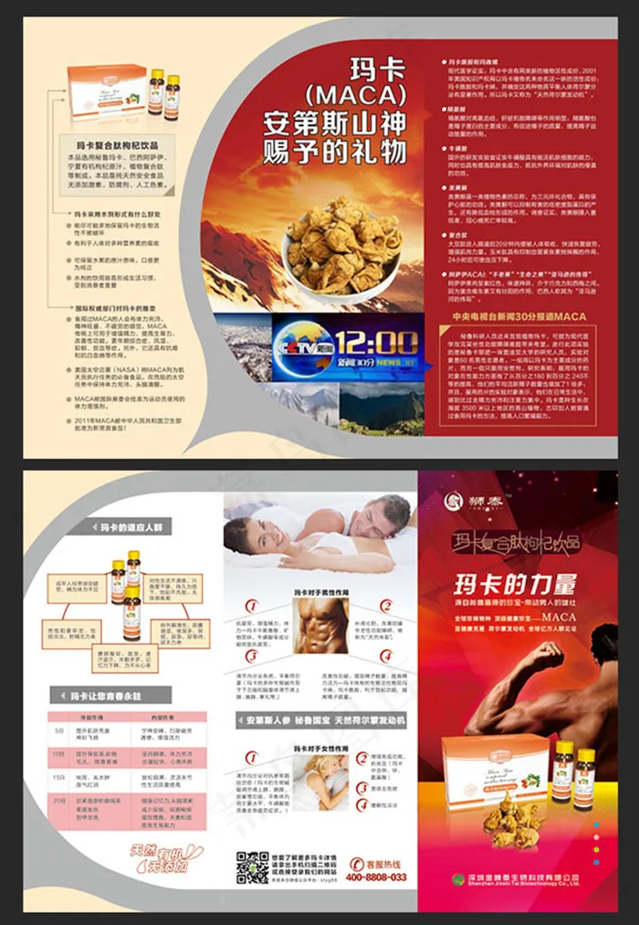 男性保健品宣传单,保健品宣传折页ai矢量模版下载