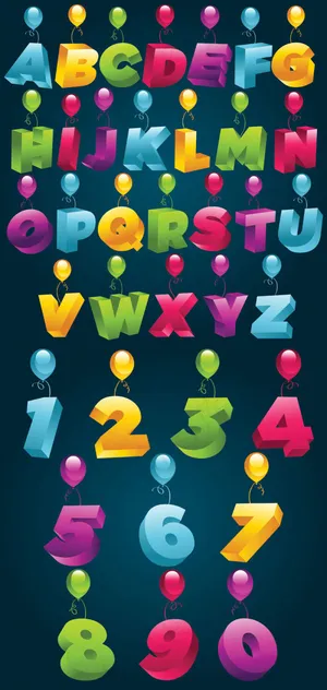 3D立体字母数字——矢量素材