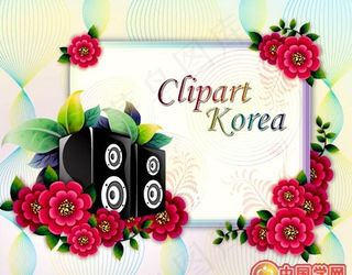 音乐花卉潮流插画矢量素材