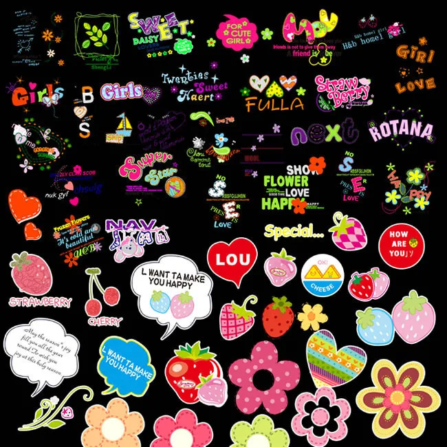 相册可爱卡通字体psd素材