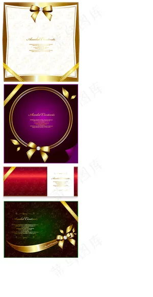 华丽金色花边边框矢量素材-11