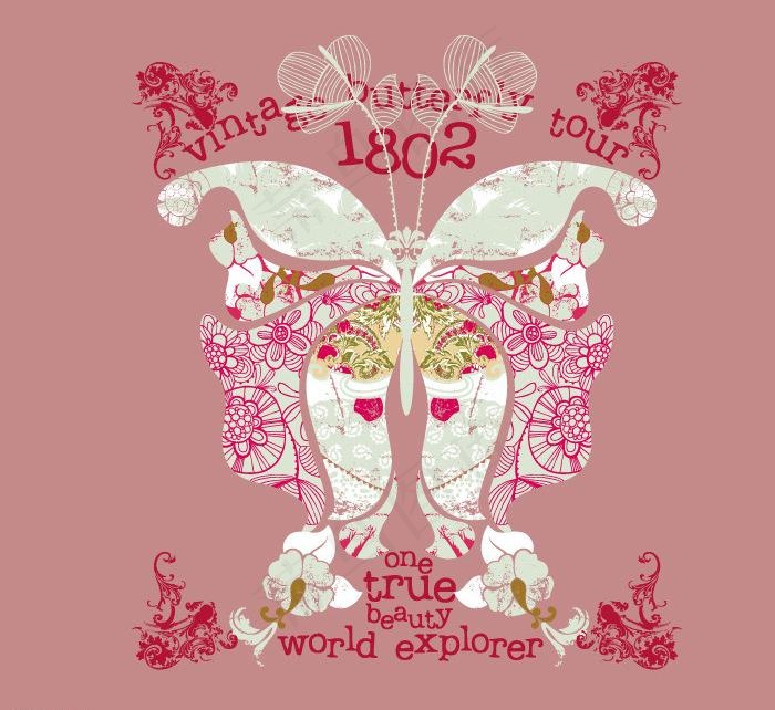 花卉 蝴蝶 抽象图片