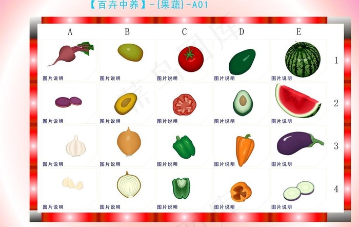 水果蔬菜模板图片cdr矢量模版下载