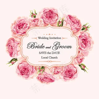 玫瑰花精美邀请函设计