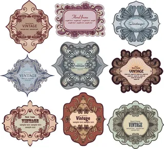 怀旧复古瓶贴酒标设计矢量素材瓶身贴