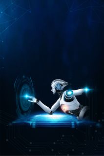 蓝色科技人工智能海报背景