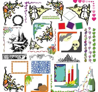 角标节日花边装饰线条图片