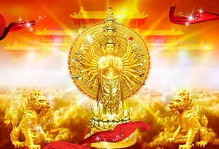 气势恢宏千手观音佛教宣传画