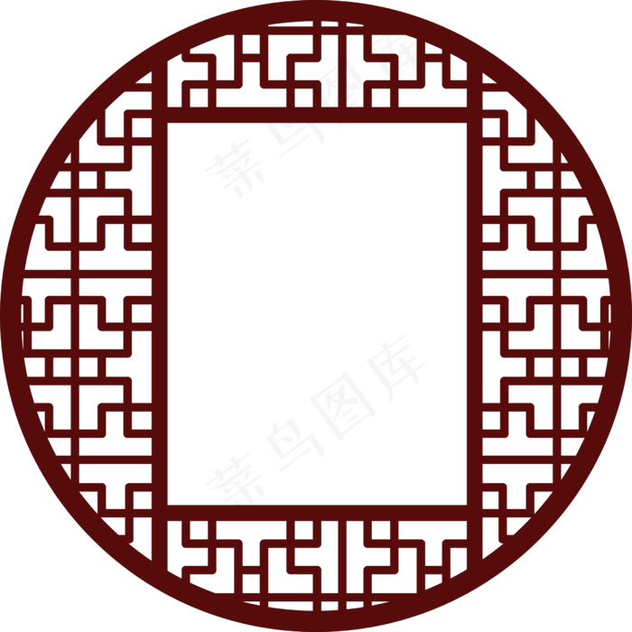 50款中式窗花窗格图案边框PNG免...