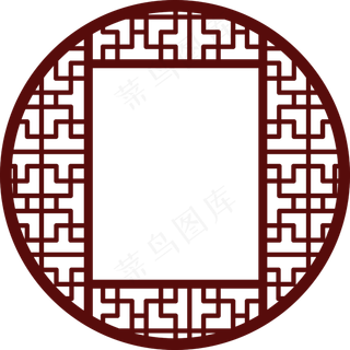 50款中式窗花窗格图案边框PNG免...