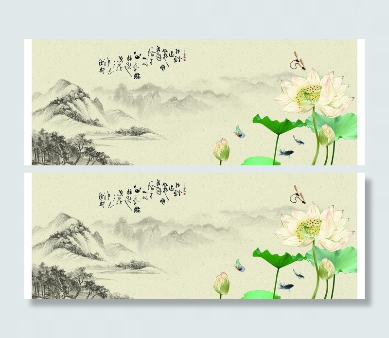 中国风素材图片(7165X3071(DPI:260))psd模版下载