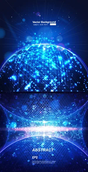 绚丽科技光芒背景矢量素材