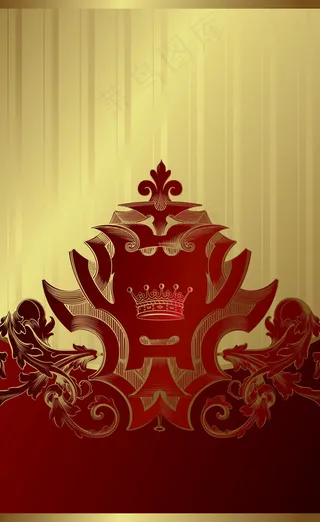 矢量素材金色花纹样式背景