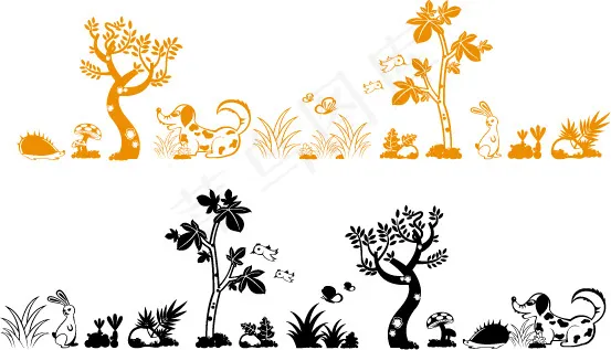 动物和植物eps,ai矢量模版下载