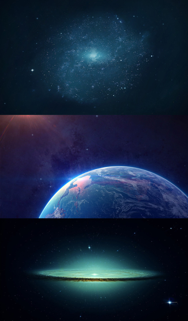 蓝色璀璨星空背景宇宙矢量图