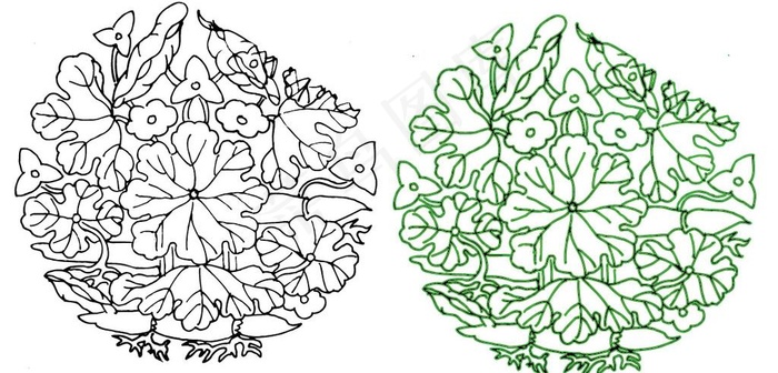 荷花纹样图片ai矢量模版下载