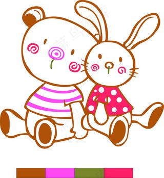 小兔小熊背靠背