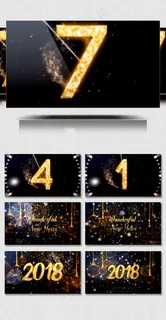 2018金色粒子倒计时视频素材下载