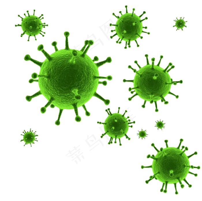 手绘卡通绿色生物细胞