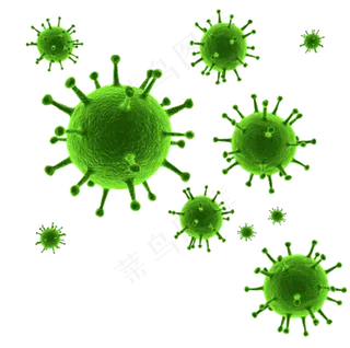 手绘卡通绿色生物细胞