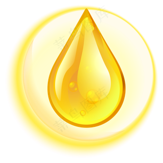 油滴立体黄色矢量图,免抠元素