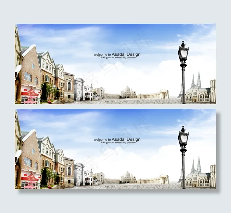 英伦范旅游展板psd模版下载