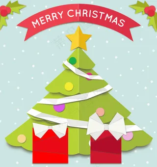 绿色圣诞树贺卡