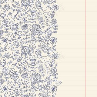矢量花卉背景旧货复古背景与花饰可以...